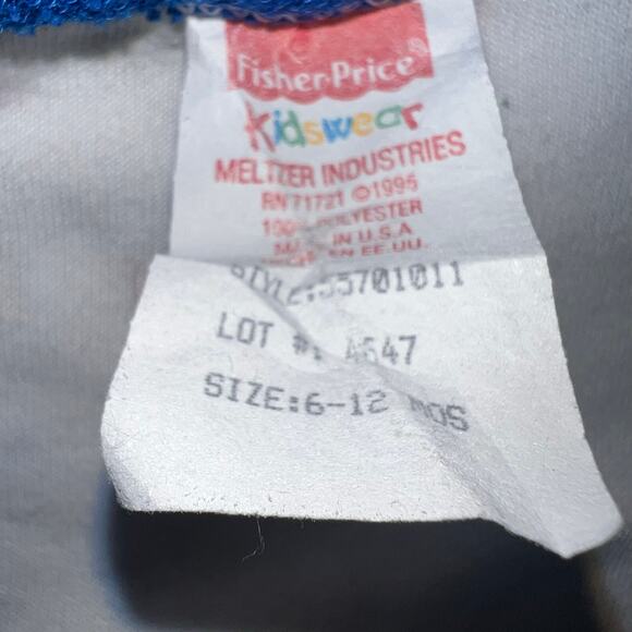 Vintage 90s Fisher-Price little people's baby footed sleeper size 6-12 months - Picture 7 of 7